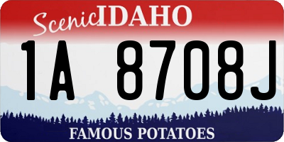 ID license plate 1A8708J