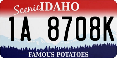 ID license plate 1A8708K