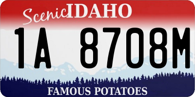 ID license plate 1A8708M
