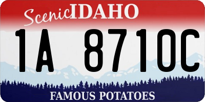 ID license plate 1A8710C