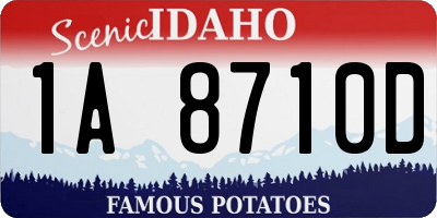 ID license plate 1A8710D