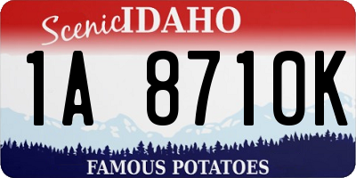 ID license plate 1A8710K