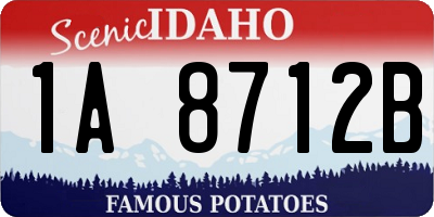 ID license plate 1A8712B