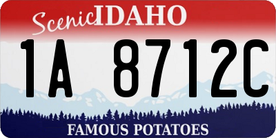 ID license plate 1A8712C