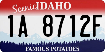 ID license plate 1A8712F