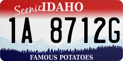 ID license plate 1A8712G