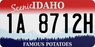 ID license plate 1A8712H