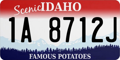 ID license plate 1A8712J