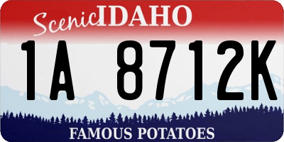 ID license plate 1A8712K