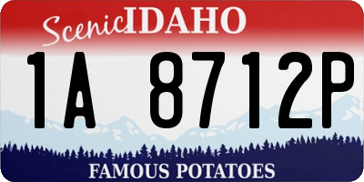 ID license plate 1A8712P