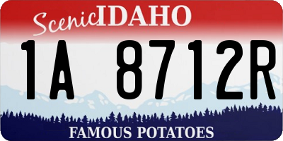 ID license plate 1A8712R