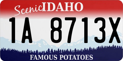 ID license plate 1A8713X