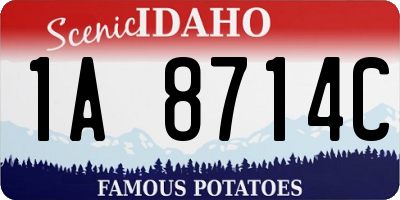 ID license plate 1A8714C