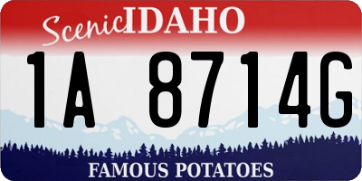 ID license plate 1A8714G