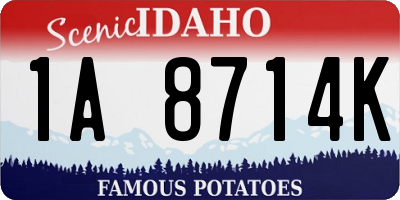 ID license plate 1A8714K