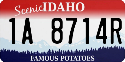 ID license plate 1A8714R
