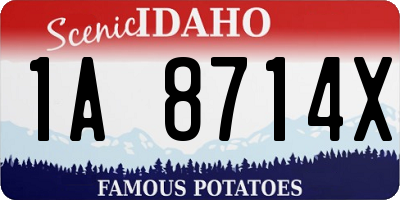ID license plate 1A8714X