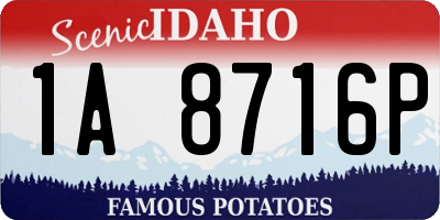 ID license plate 1A8716P