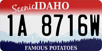 ID license plate 1A8716W
