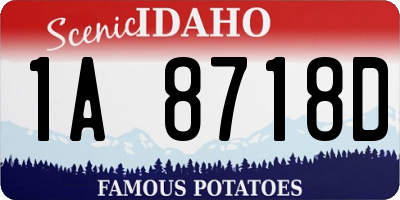 ID license plate 1A8718D