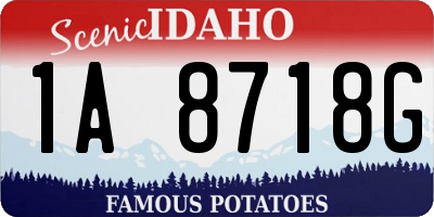 ID license plate 1A8718G
