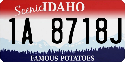 ID license plate 1A8718J