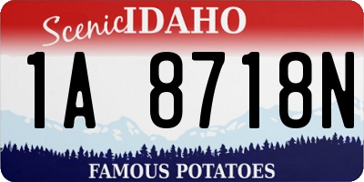 ID license plate 1A8718N