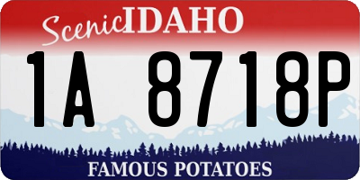 ID license plate 1A8718P
