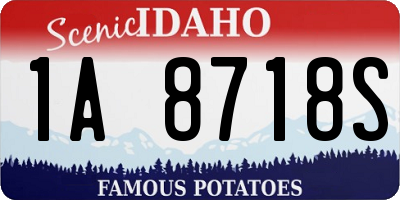 ID license plate 1A8718S