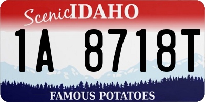 ID license plate 1A8718T