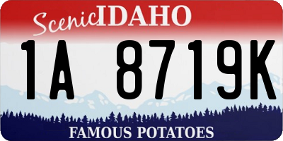 ID license plate 1A8719K