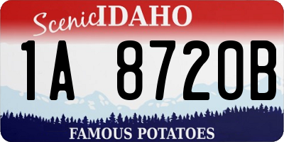 ID license plate 1A8720B