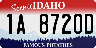 ID license plate 1A8720D
