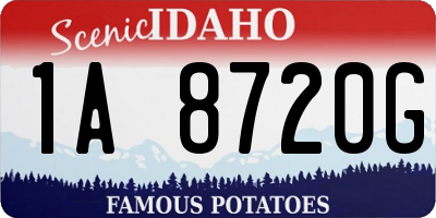 ID license plate 1A8720G