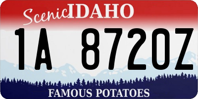 ID license plate 1A8720Z