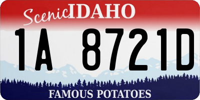 ID license plate 1A8721D