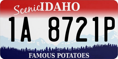 ID license plate 1A8721P