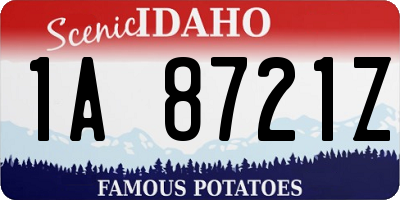ID license plate 1A8721Z