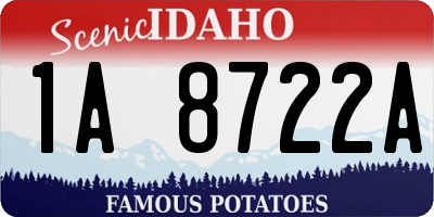 ID license plate 1A8722A