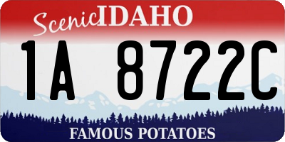ID license plate 1A8722C