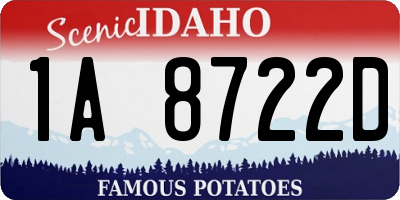 ID license plate 1A8722D