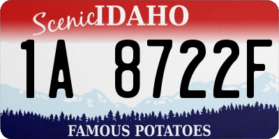 ID license plate 1A8722F