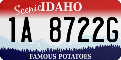 ID license plate 1A8722G