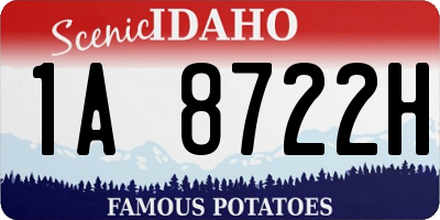 ID license plate 1A8722H