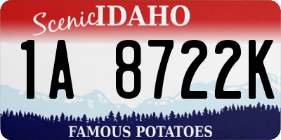 ID license plate 1A8722K