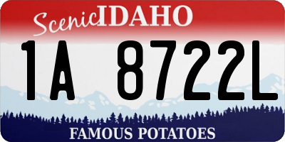 ID license plate 1A8722L