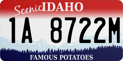 ID license plate 1A8722M