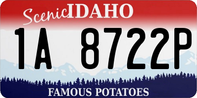 ID license plate 1A8722P