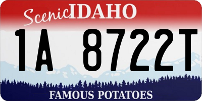 ID license plate 1A8722T