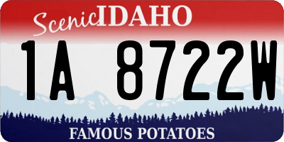 ID license plate 1A8722W